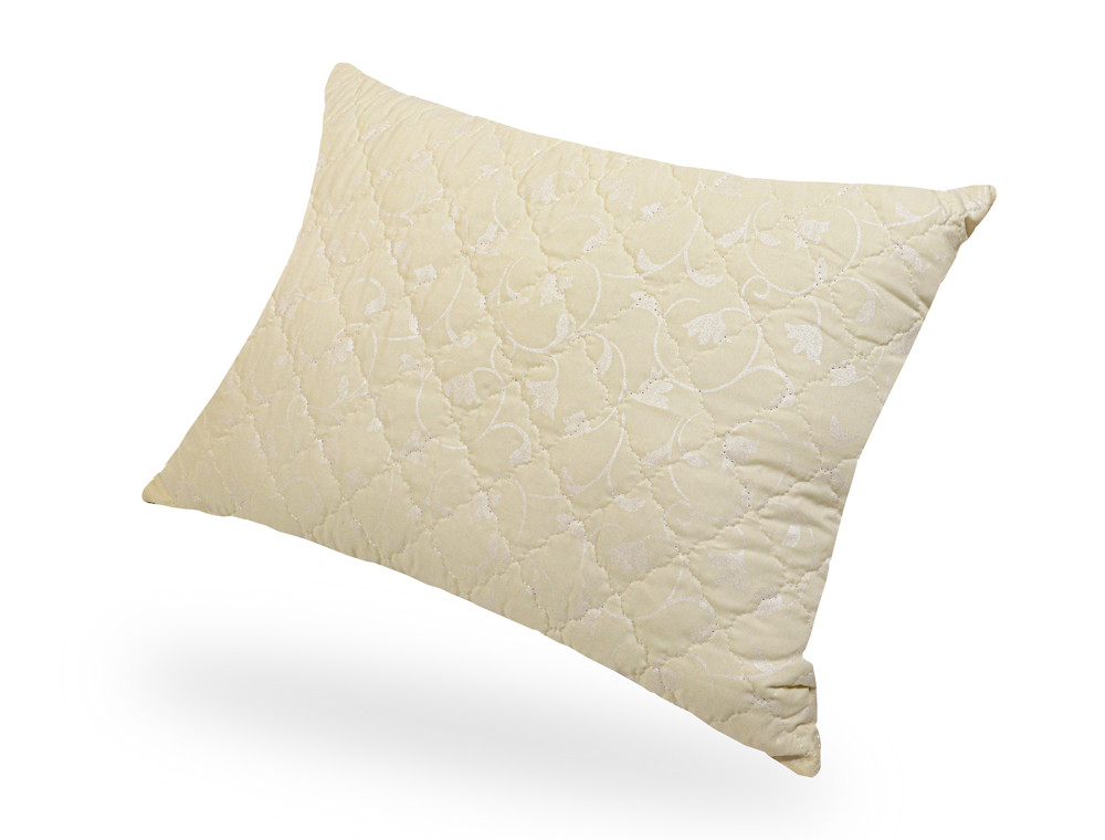 Подушка стьобана на блискавці 50*70 мікрофібра/холлофайбер (бежева)