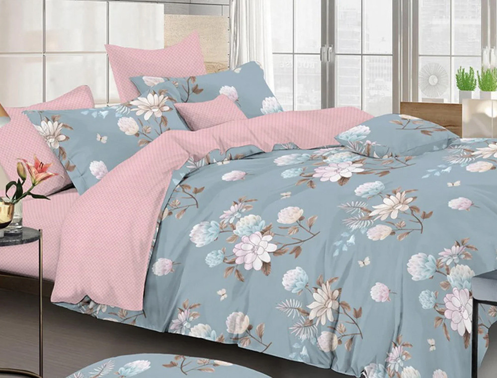 Евро макси набор постельного белья 200*220 из Сатина №1906AB Черешенка™