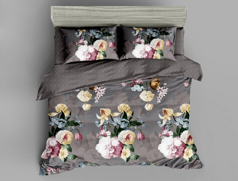 Євро-максі набір постільної білизни 200*220 із Сатину №44199AB Черешенка™