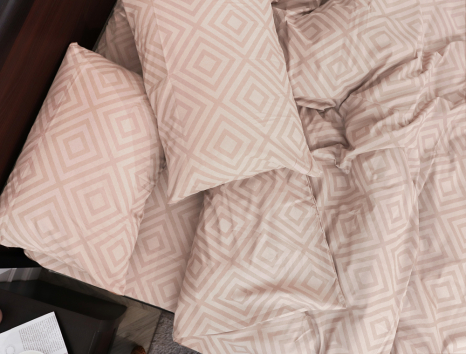 Двоспальний набір постільної білизни з ромбами 180*220 із Бязі "Gold" №1581181 Черешенька™