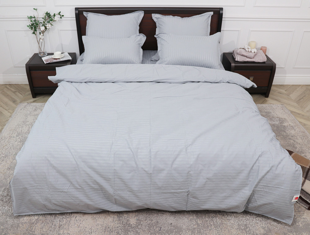 Евро макси набор постельного белья 200*230 из Страйп Сатина D-011