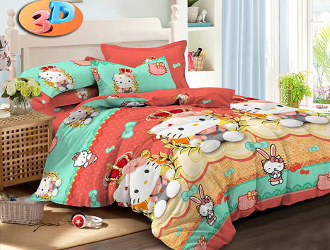 Полуторний набір постільної білизни 150*220 із Ранфорсу №17708 Черешенка™