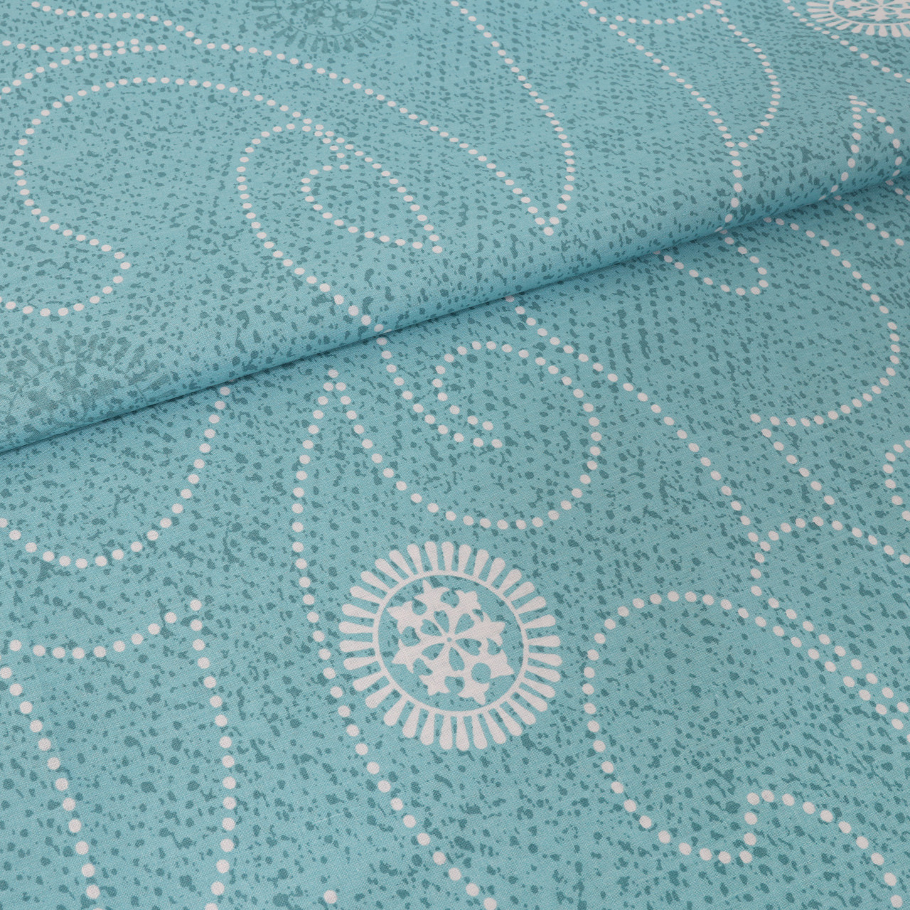 Ткань для постельного белья Бязь "Gold" Lux "Абстрактный принт (завитки, крупный)" GL069 (A+B) - (50м+50м).