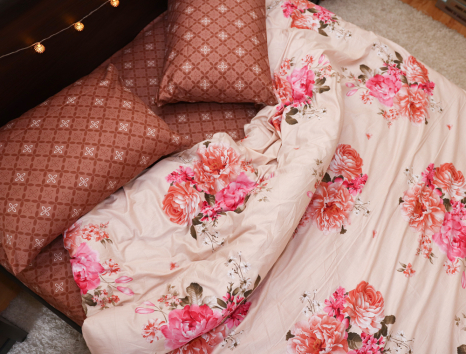 Евро макси набор постельного белья 200*220 из Сатина №065AB Черешенка™