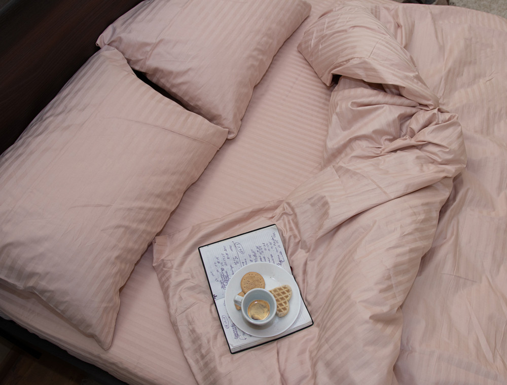 Сімейний набір постільної білизни зі Страйп Сатину №504441 Черешенка™