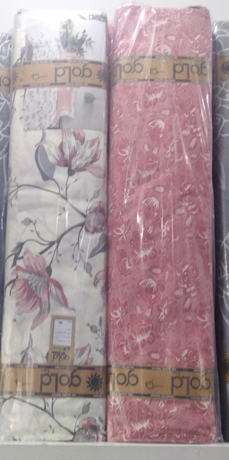 Тканина для постільної білизни Бязь "Gold" Lux "Квітковий хаос (рожевий)" GL1530 (A+B) - (50м+50м)