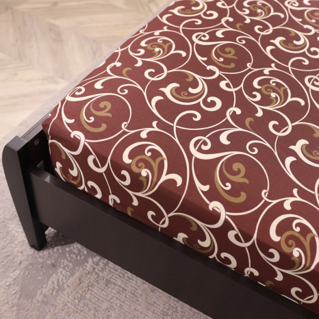 Простынь на резинке (160*200*25) коричневый вензель №662100