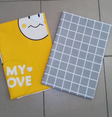 Тканина для постільної білизни Бязь "Gold" Lux дитяча "Будь щасливим моє кохання" GLB159 (A+B) - (50м+50м)