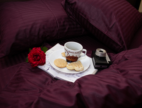 Сімейний набір постільної білизни зі Страйп Сатину №50355 Черешенка™