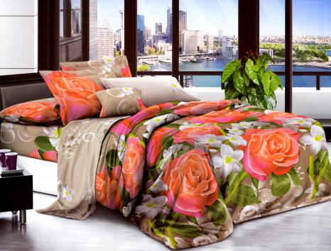 Двуспальный набор постельного белья 180*220 из поликотона №201000 Черешенка™