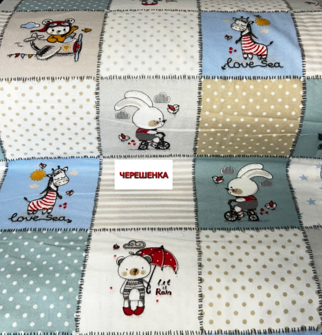 Тканина для постільної білизни Фланель (байка) дитяча FL68beige