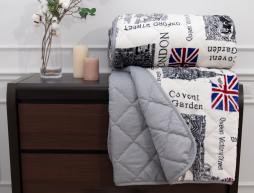 Двоспальне флісове стьобане покривало №55010