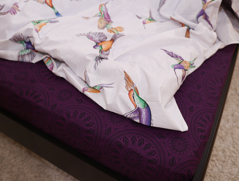 Полуторний набір постільної білизни 150*220 із Бязі "Gold" №154430AB Черешенка™