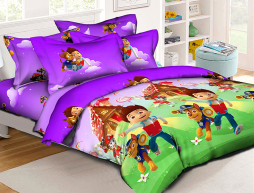 Полуторний набір постільної білизни 150*220 із Бязі "Gold" №16445 Черешенка™