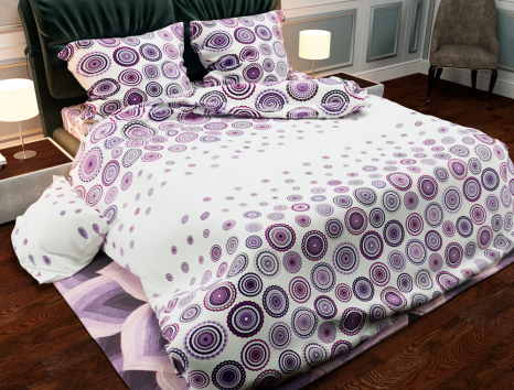 Ткань для постельного белья Бязь "Gold" Lux "Геометрический принт (круг мелкий)"  GL868