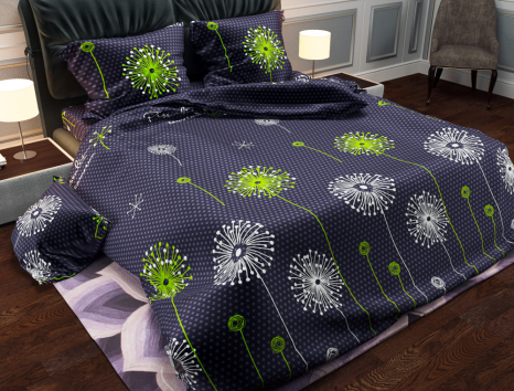 Тканина для постільної білизни Бязь "Gold" Lux "Стилізовані кульбаби" GL975A