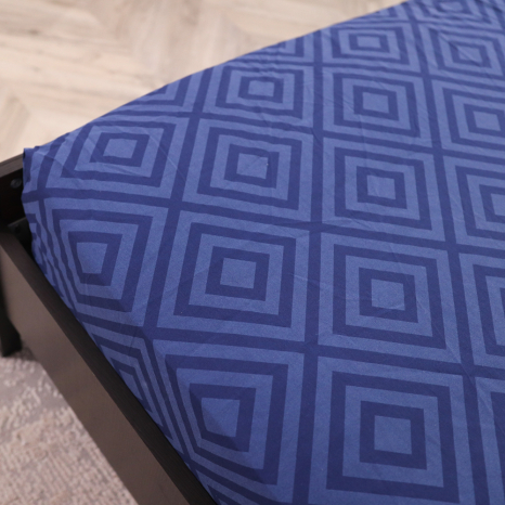 Простирадло на резинці (180*200*25) синій ромб №133