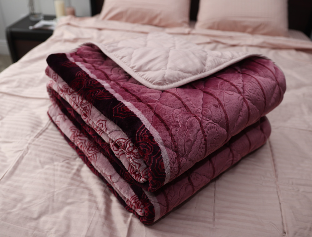 Євро флісове стьобане покривало №55055