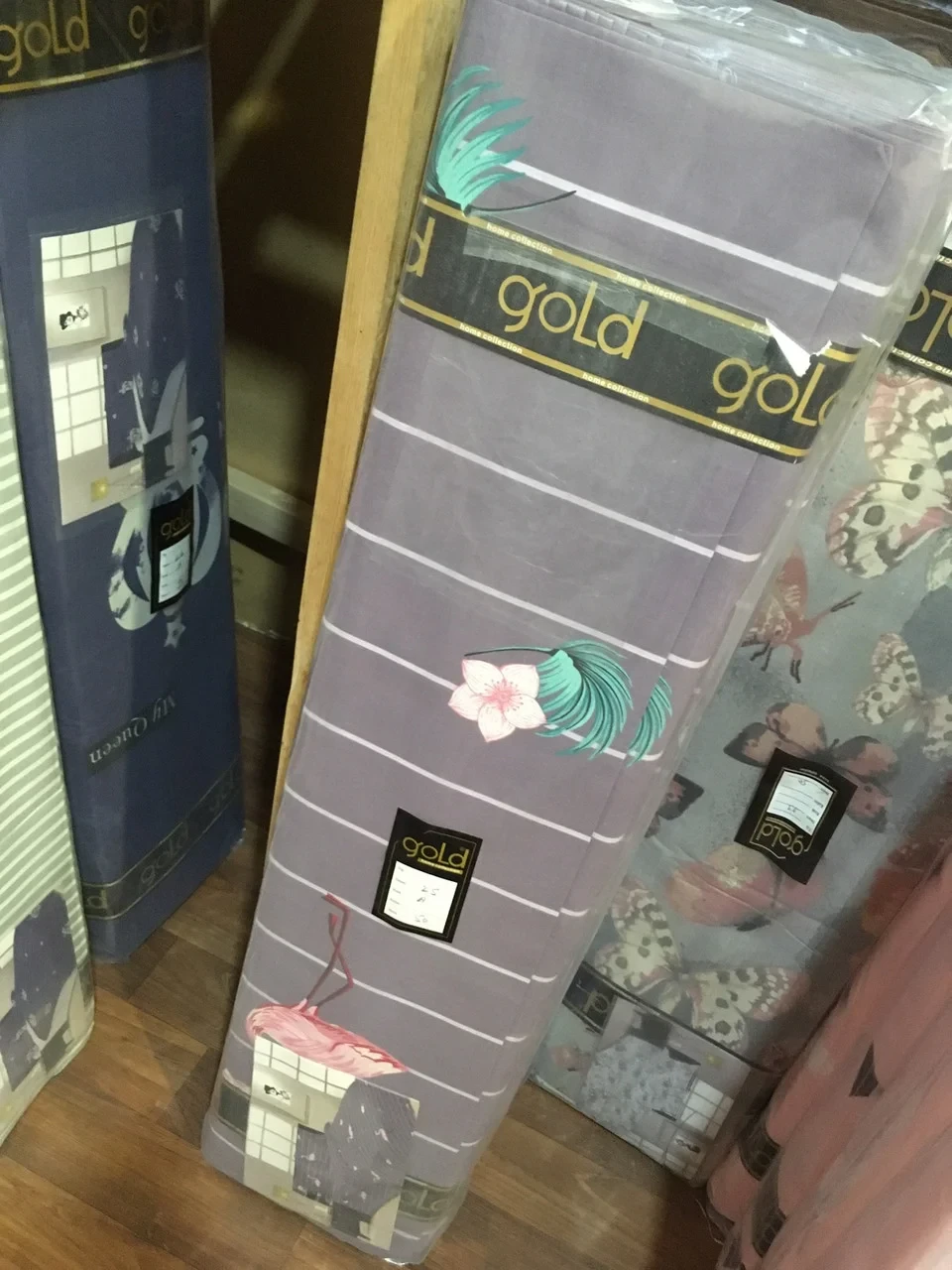 Ткань для постельного белья Бязь "Gold" Lux "Красивые розовые фламинго" GL3961