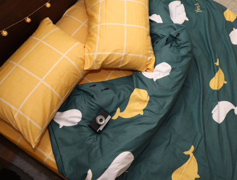 Двоспальний набір постільної білизни 180*220 із Сатину №067AB Черешенка™