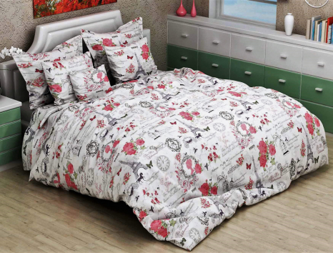 Ткань для постельного белья Бязь "Gold" Lux GL7152-red