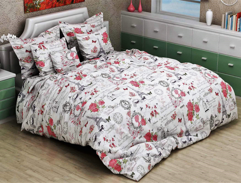 Ткань для постельного белья Бязь "Gold" Lux GL7152-red