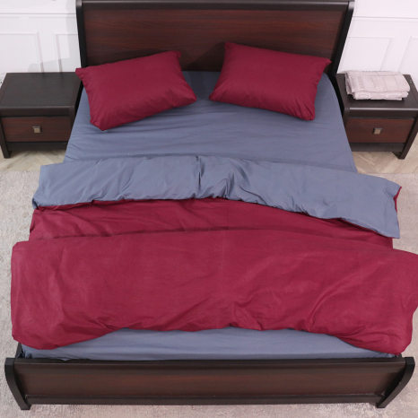 Двуспальный набор однотонного постельного белья 180*220 из Бязи "Gold" №1515621AB Черешенка™