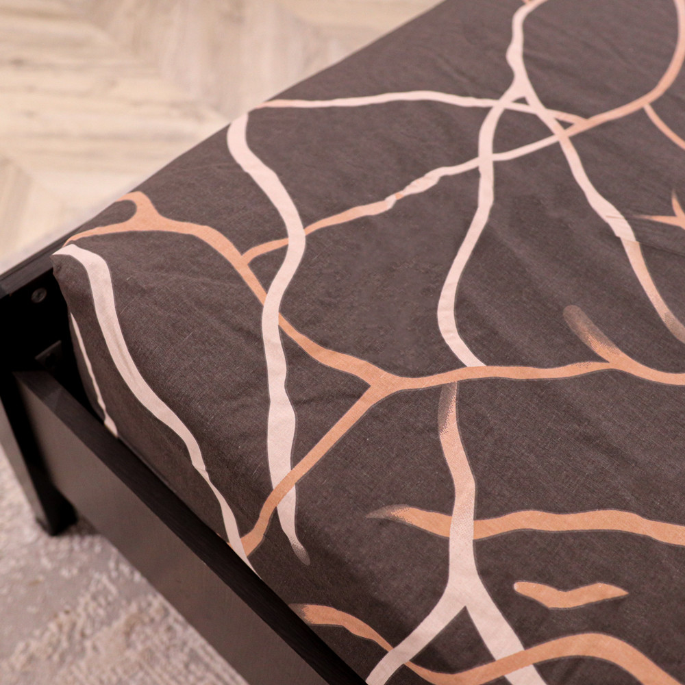 Простирадло на резинці (90*200*25) коричневого кольору №669116