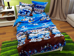 Полуторний набір постільної білизни 150*220 із Бязі "Gold" №164317 Черешенка™