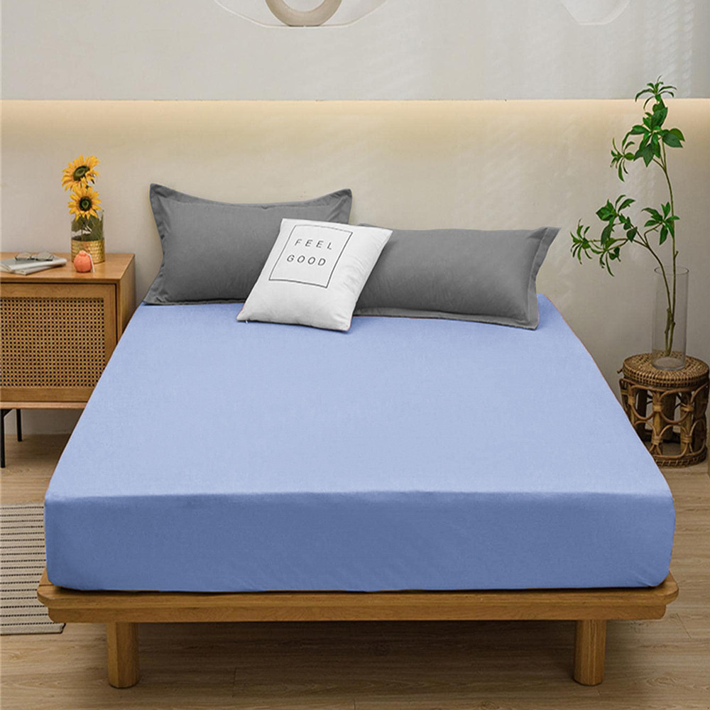 Простирадло на резинці (180*200*25) світло-блакитне №1064