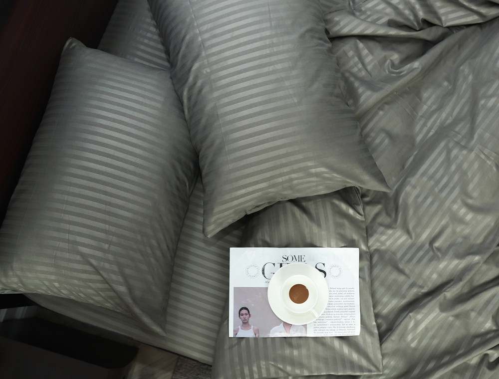 Семейный набор постельного белья 240*220 из микрофибры в полоску №206004 Черешенка™