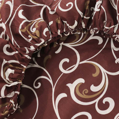 Простынь на резинке (160*200*25) коричневый вензель №662100