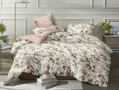 Полуторний набір постільної білизни 150*220 із Ранфорсу №186911AB Черешенка™