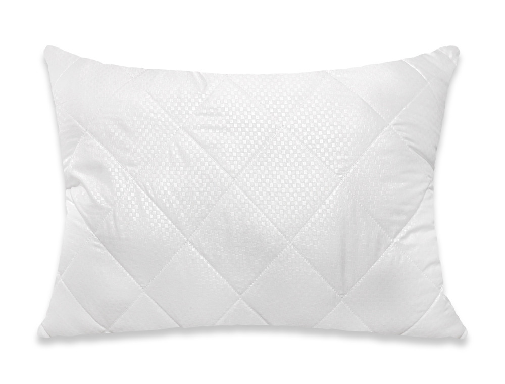 Подушка стьобана 50*70 мікрофібра/холлофайбер (біла) без блискавки