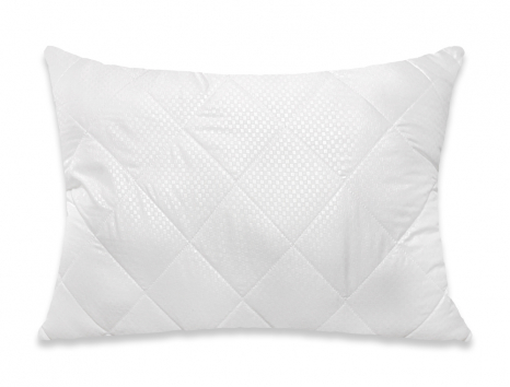 Подушка стьобана 50*70 мікрофібра/холлофайбер (біла) без блискавки