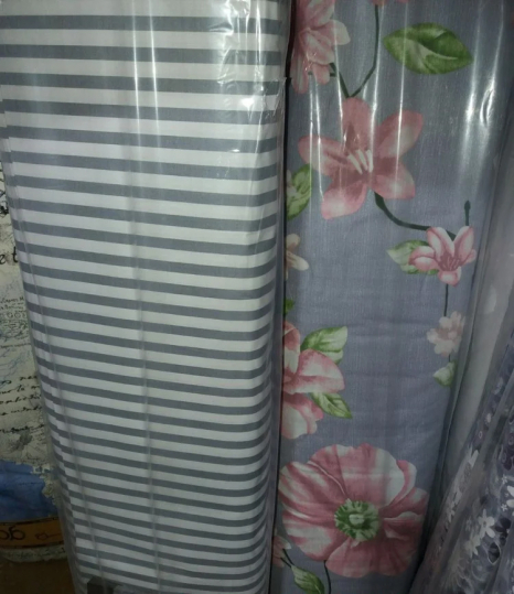 Тканина для постільної білизни Бязь "Gold" Lux "Яблучне цвітіння (блакитний)" GL1294 (A+B) - (50м+50м)