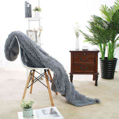 Євро-максі покривало-плед "травка" (240*220) - сіре