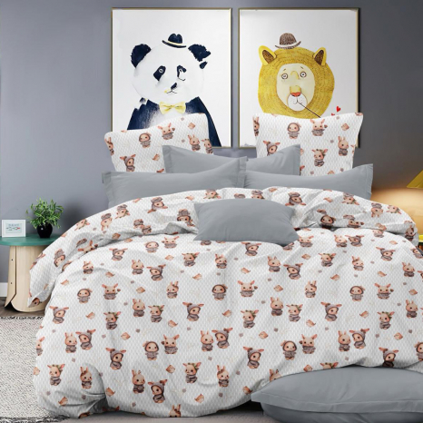 Тканина для постільної білизни Бязь "Gold" Lux дитяча GL16611grey