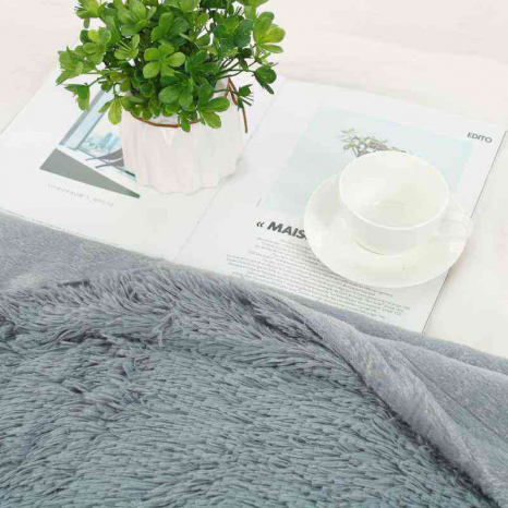 Євро-максі покривало-плед "травка" (240*220) - сіре