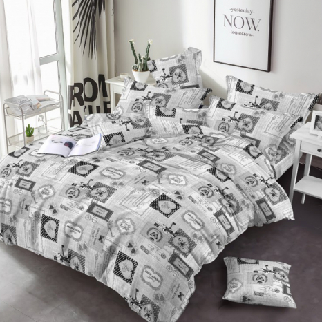 Ткань для постельного белья Бязь "Gold" Lux GL309grey