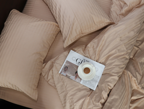 Двоспальний набір постільної білизни 180*220 зі Страйп Сатину №14-1209 Черешенка™