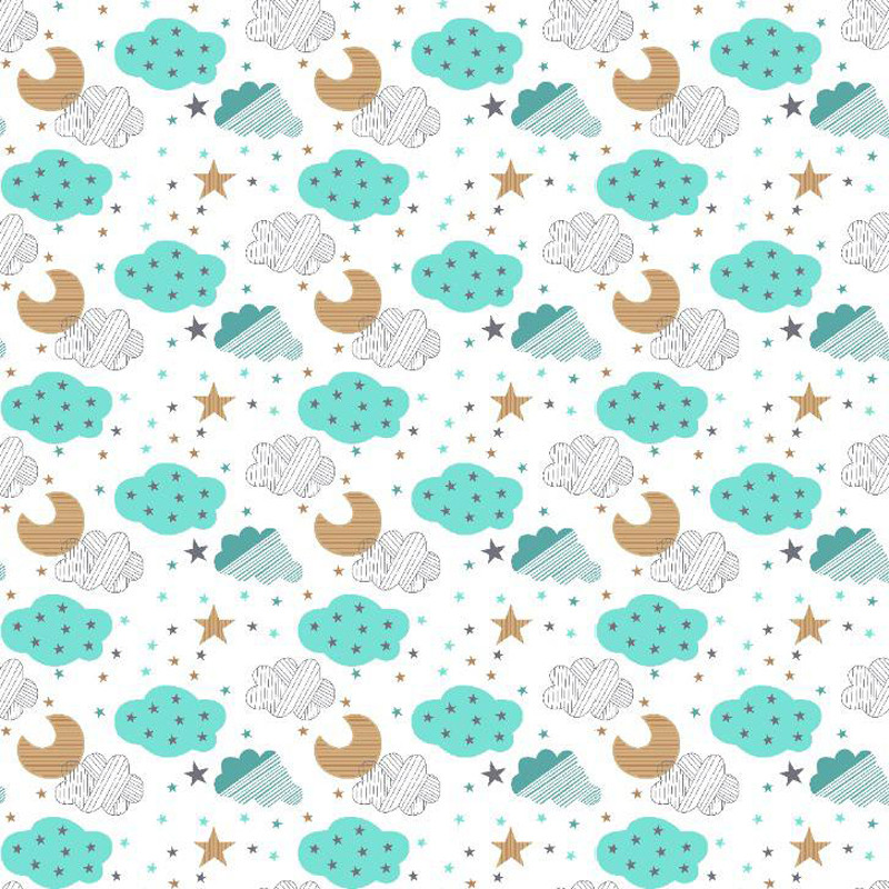 Тканина для постільної білизни Фланель (байка) дитяча FLB1052turquoise