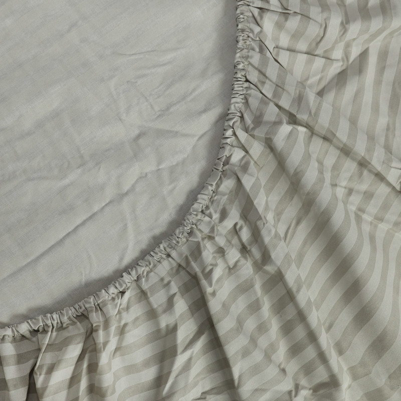 Простирадло на резинці (160*200*25) сіра смужка №10049