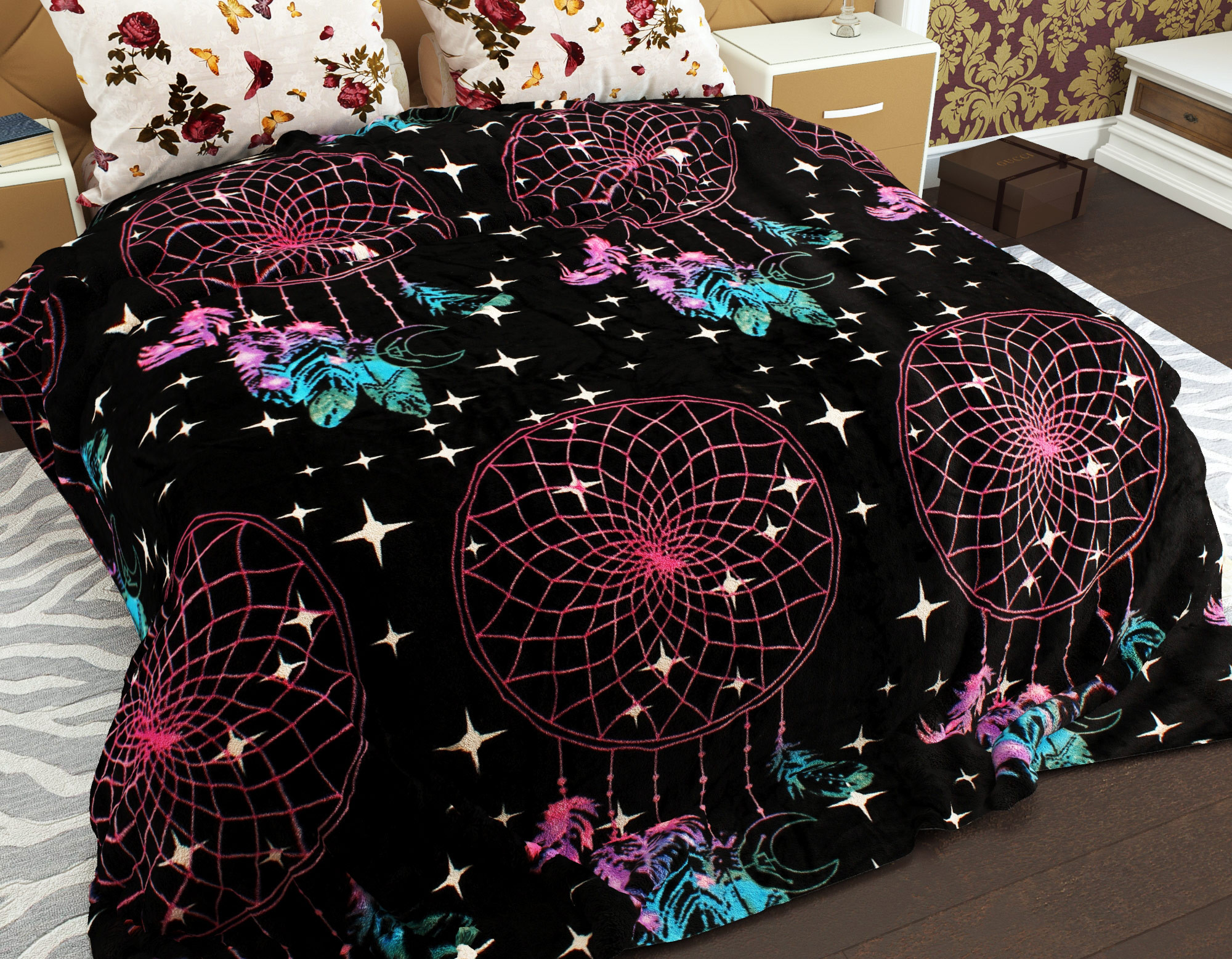 Двоспальний флісовий плед №33424