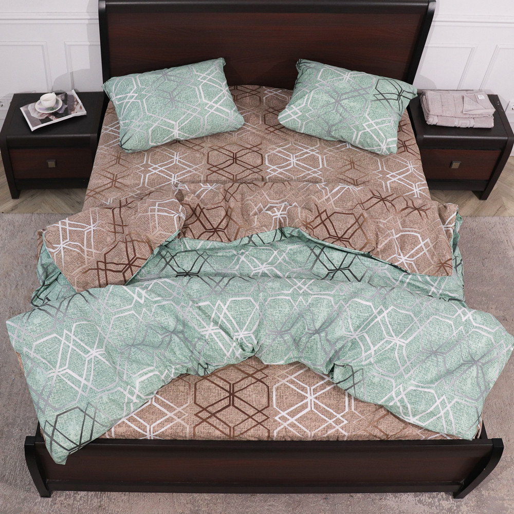 Полуторний набір постільної білизни 150*220 із Бязі "Gold" №151236AB Черешенька™