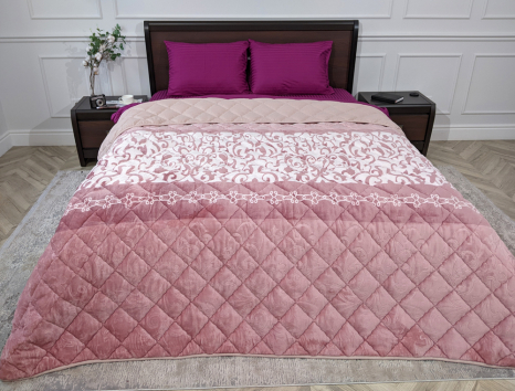 Євро флісове стьобане покривало №55043