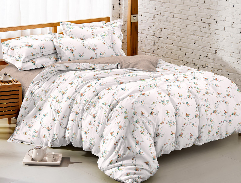 Евро макси набор постельного белья 200*220 из Сатина №427AB Черешенка™