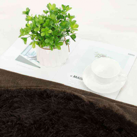 Євро-максі покривало-плед "травка" (240*220) - темно-коричневе