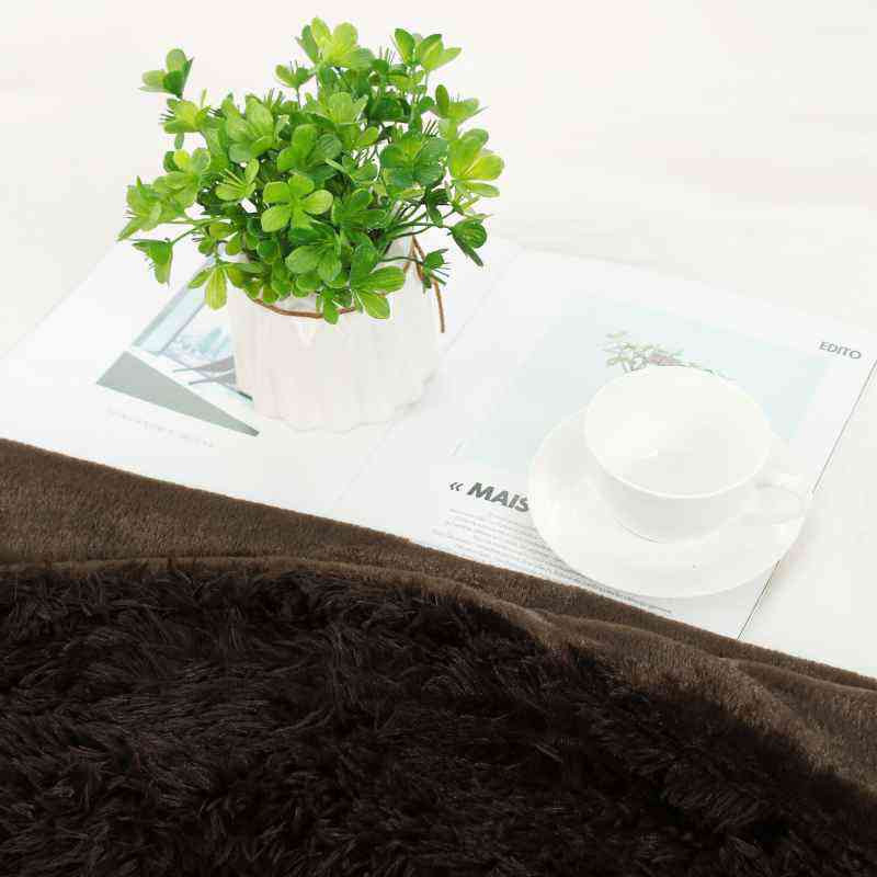 Євро-максі покривало-плед "травка" (240*220) - темно-коричневе