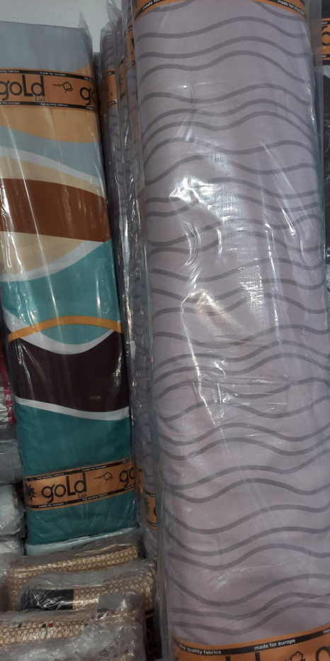 Ткань для постельного белья Бязь "Gold" Lux "Волны (бирюзовый)" GL1638 (A+B) - (50м+50м)